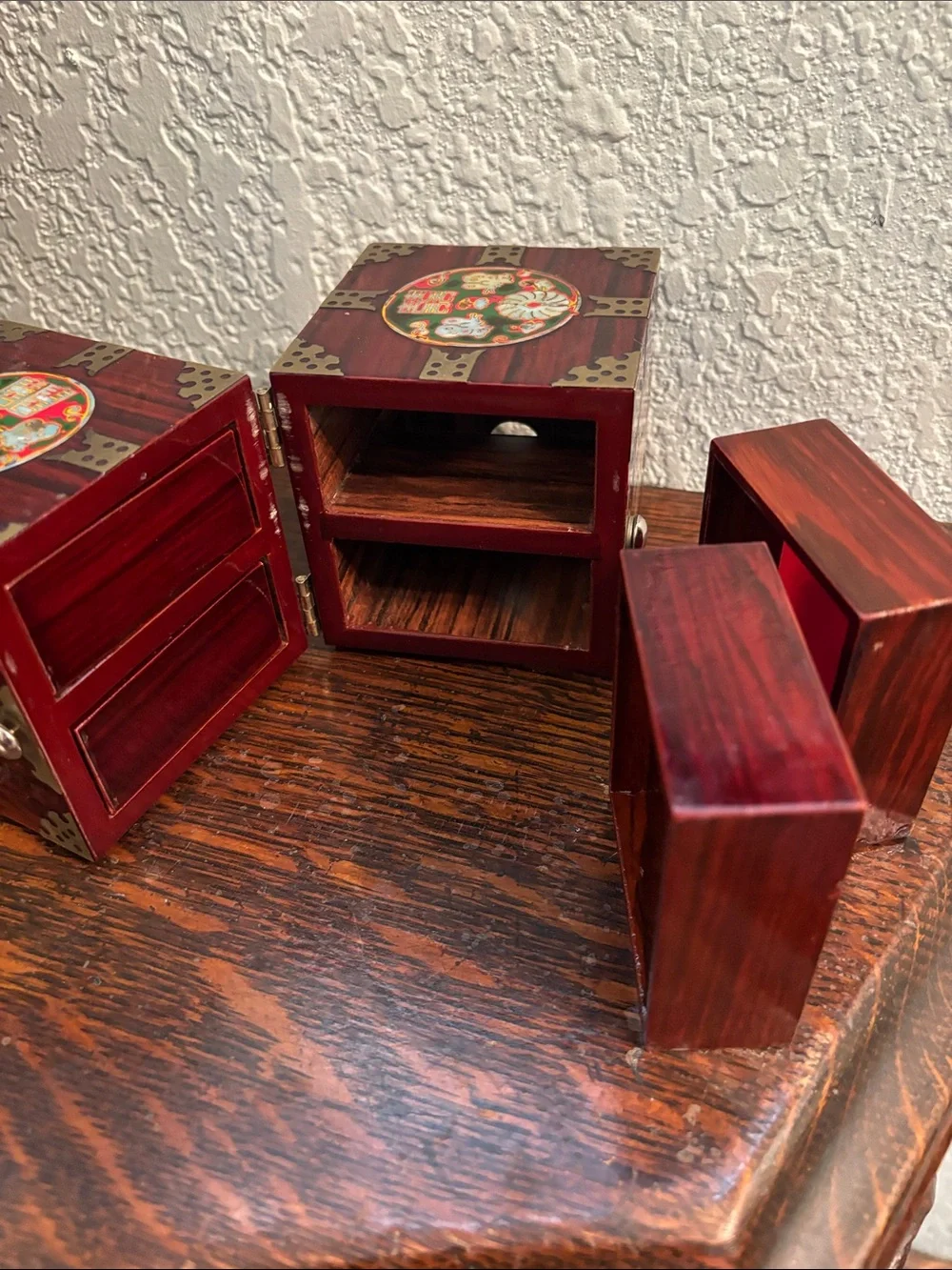 Korean‎ Decorative Mini Cabinet with Chinese Double Happiness Symbol”